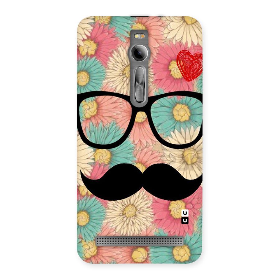 Floral Moustache Back Case for Asus Zenfone 2