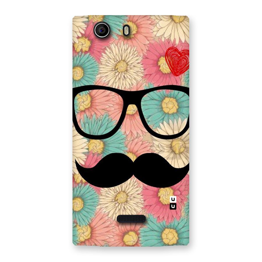 Floral Moustache Back Case for Canvas Nitro 2 E311