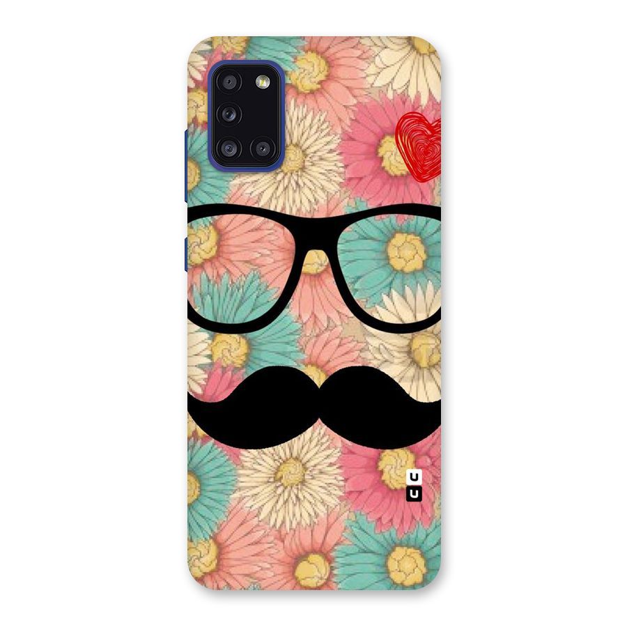 Floral Moustache Back Case for Galaxy A31