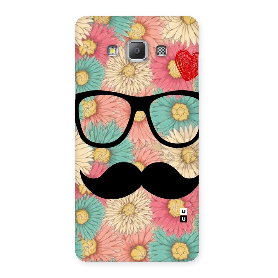 Floral Moustache Back Case for Galaxy A7