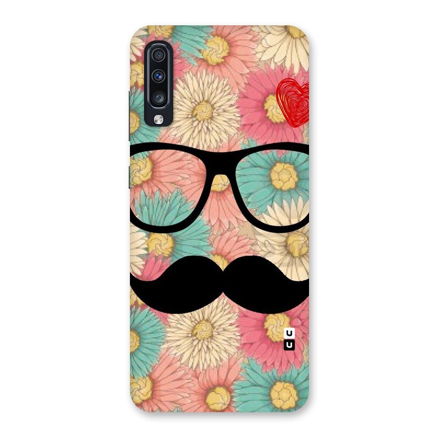 Floral Moustache Back Case for Galaxy A70