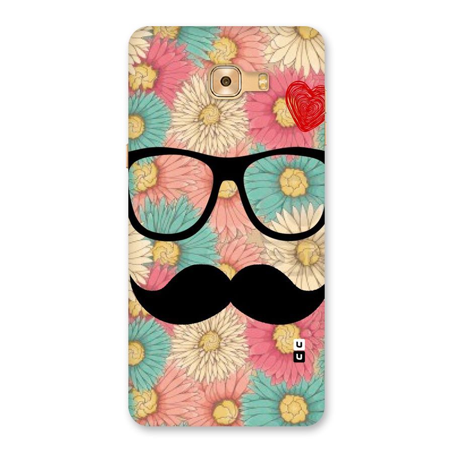 Floral Moustache Back Case for Galaxy C9 Pro