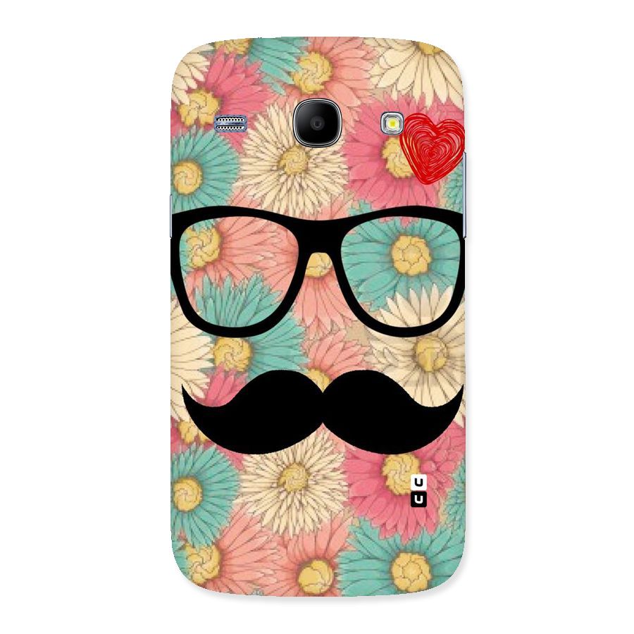 Floral Moustache Back Case for Galaxy Core