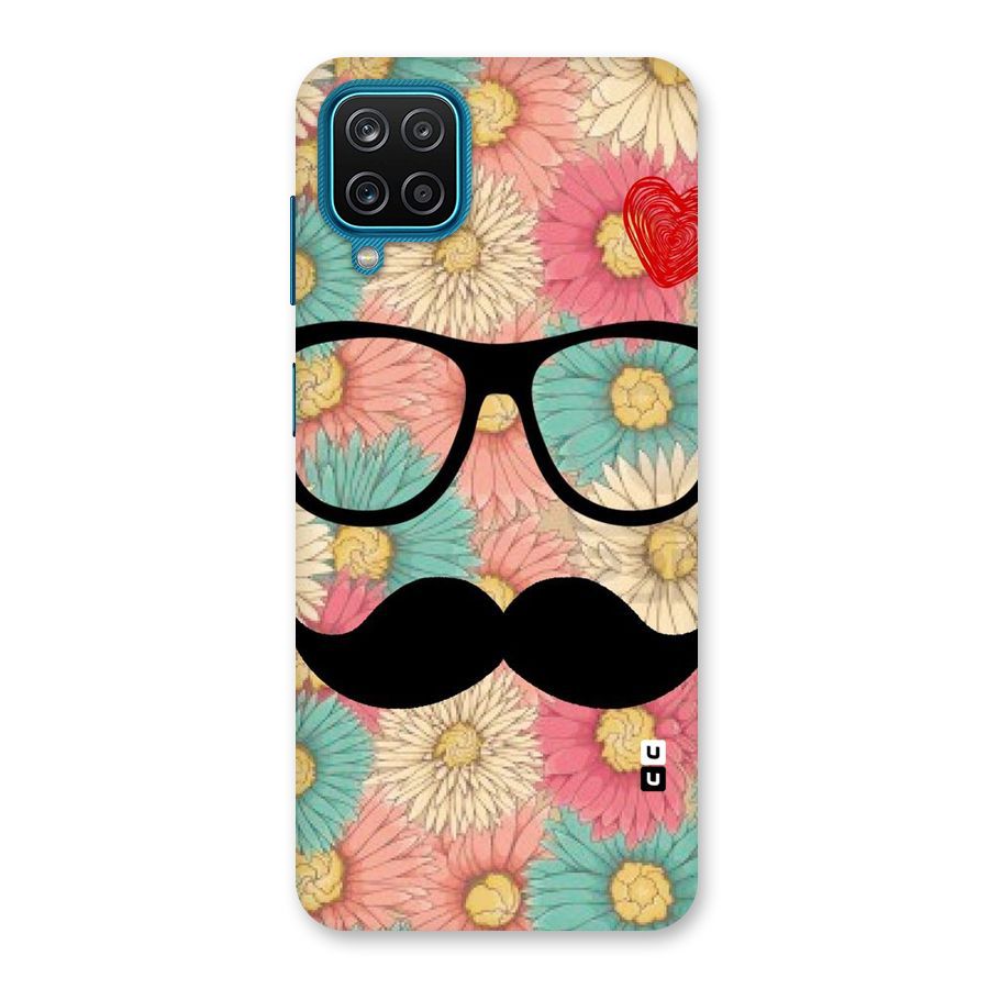 Floral Moustache Back Case for Galaxy F12