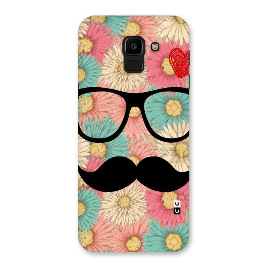 Floral Moustache Back Case for Galaxy J6