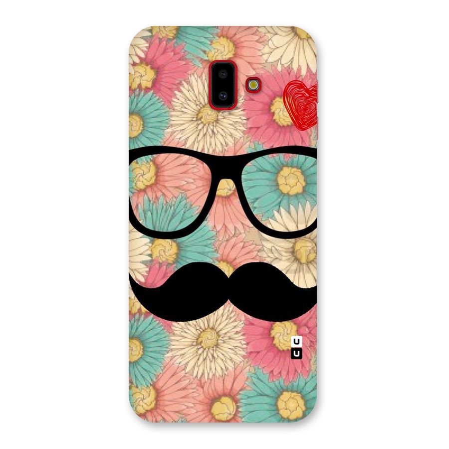 Floral Moustache Back Case for Galaxy J6 Plus