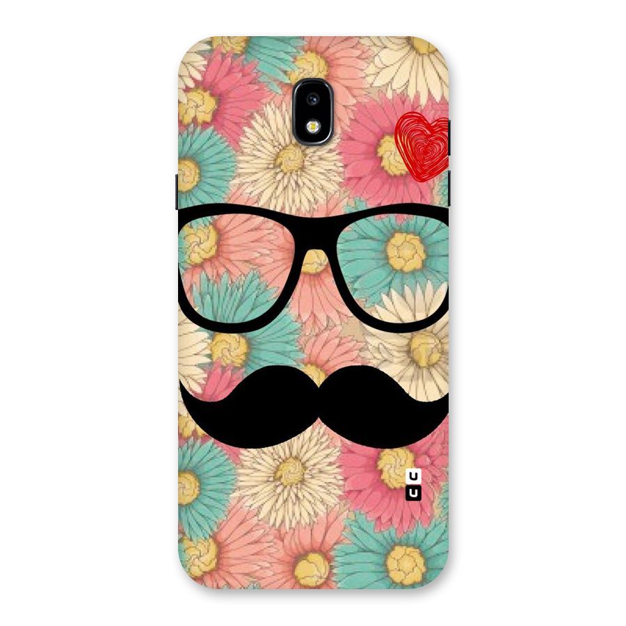 Floral Moustache Back Case for Galaxy J7 Pro