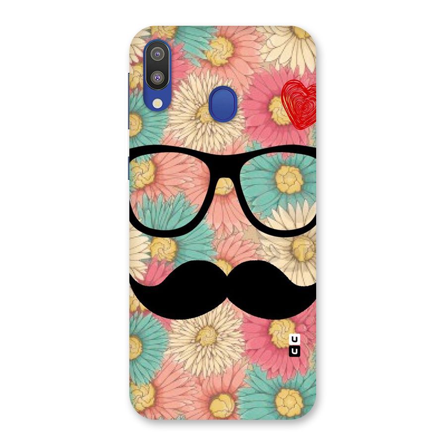 Floral Moustache Back Case for Galaxy M20
