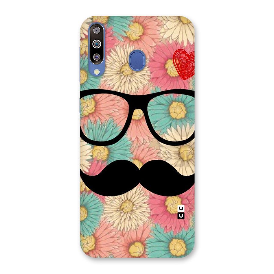 Floral Moustache Back Case for Galaxy M30
