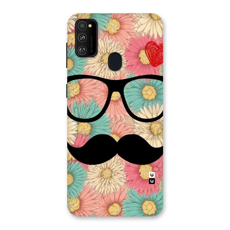 Floral Moustache Back Case for Galaxy M30s