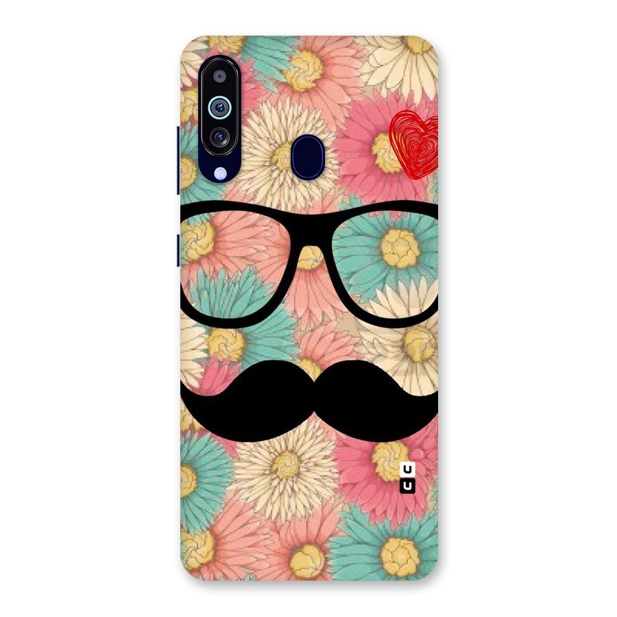 Floral Moustache Back Case for Galaxy M40