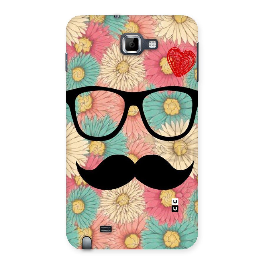 Floral Moustache Back Case for Galaxy Note