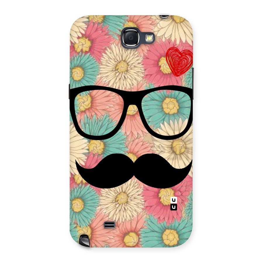 Floral Moustache Back Case for Galaxy Note 2