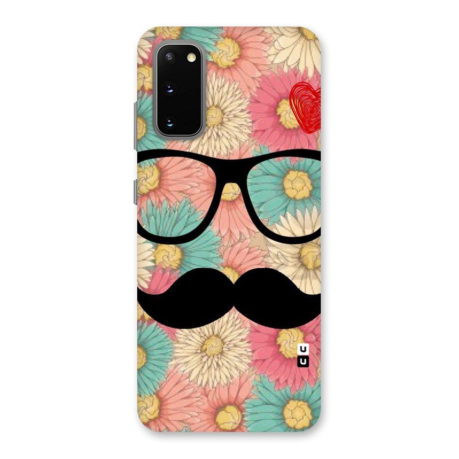 Floral Moustache Back Case for Galaxy S20