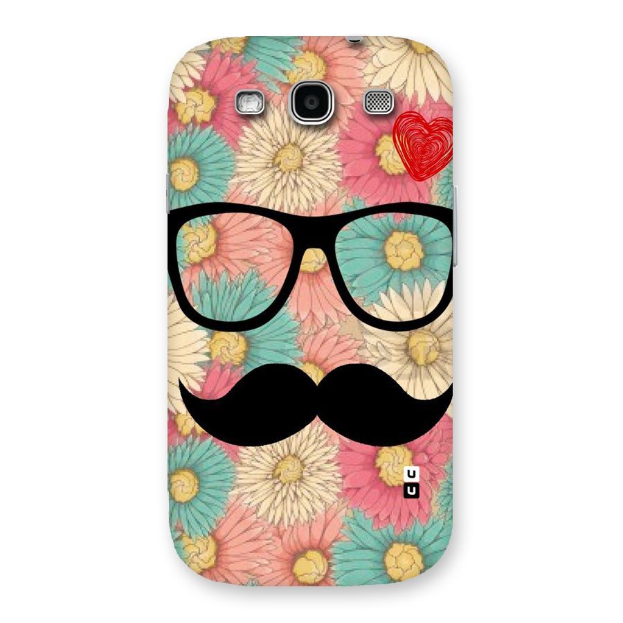 Floral Moustache Back Case for Galaxy S3