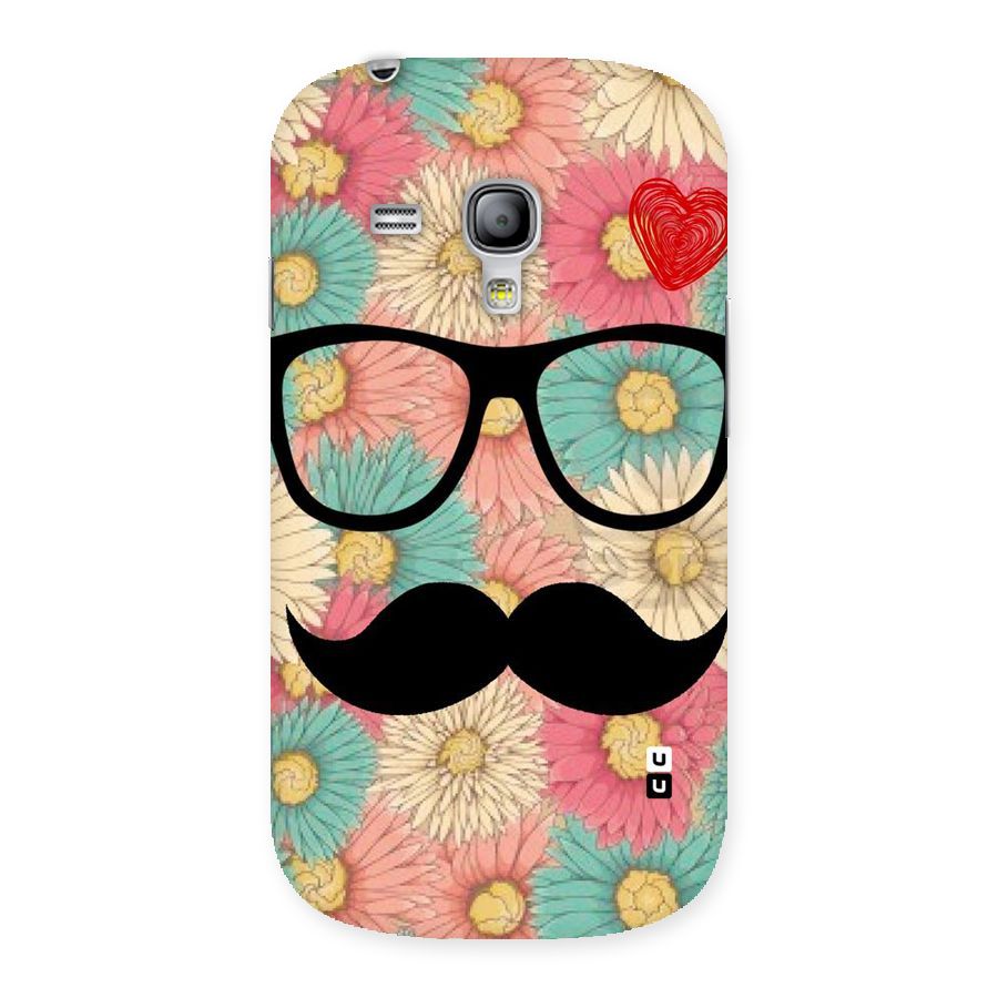 Floral Moustache Back Case for Galaxy S3 Mini