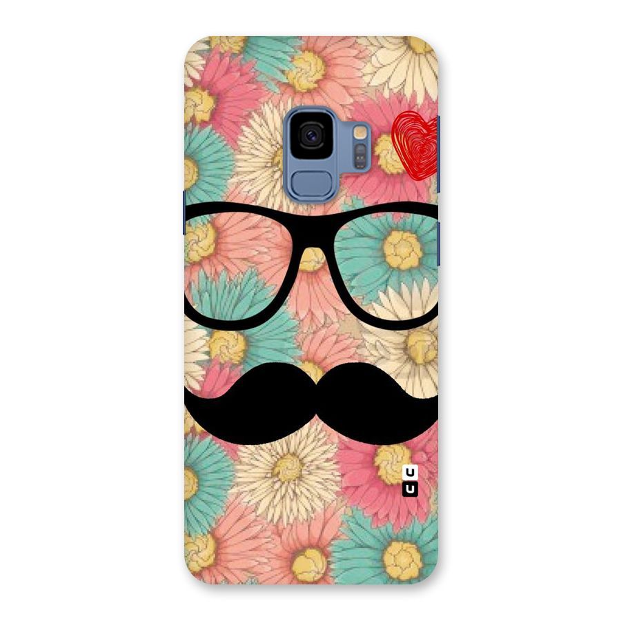 Floral Moustache Back Case for Galaxy S9
