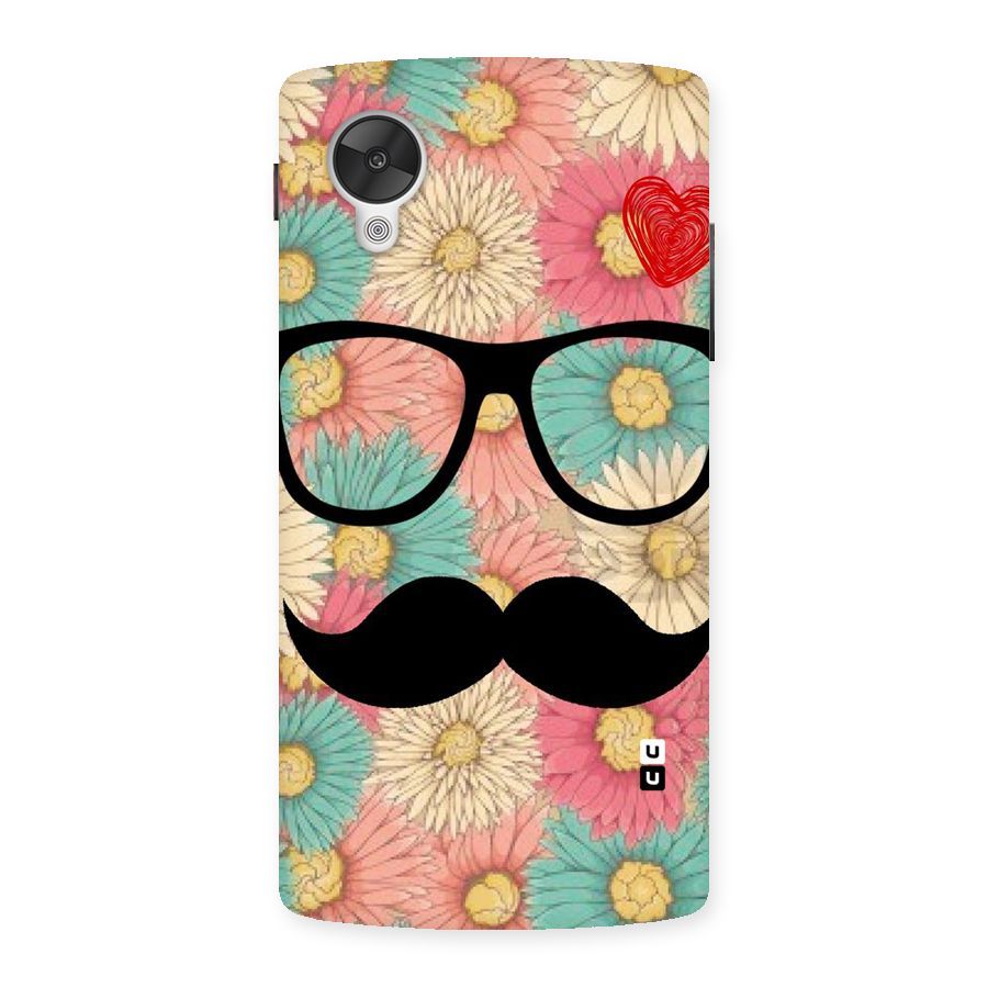 Floral Moustache Back Case for Google Nexsus 5