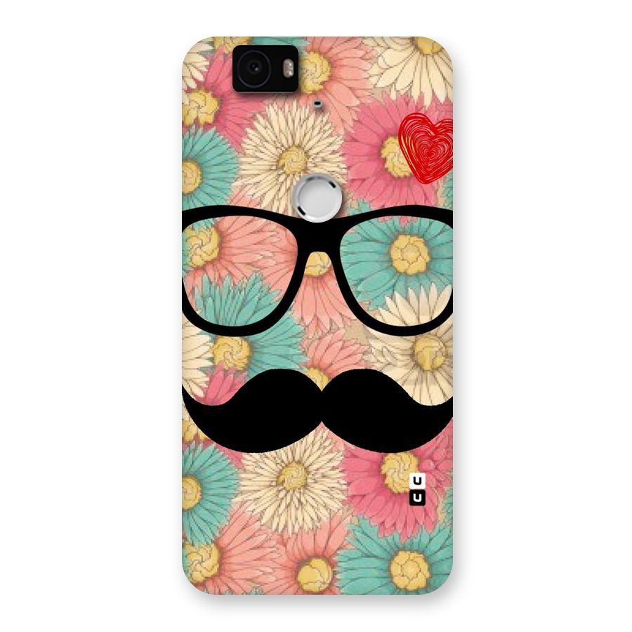 Floral Moustache Back Case for Google Nexus-6P