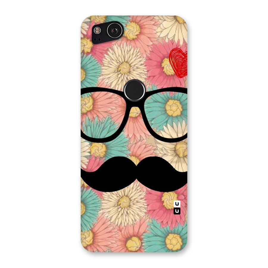 Floral Moustache Back Case for Google Pixel 2