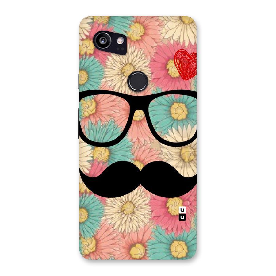 Floral Moustache Back Case for Google Pixel 2 XL