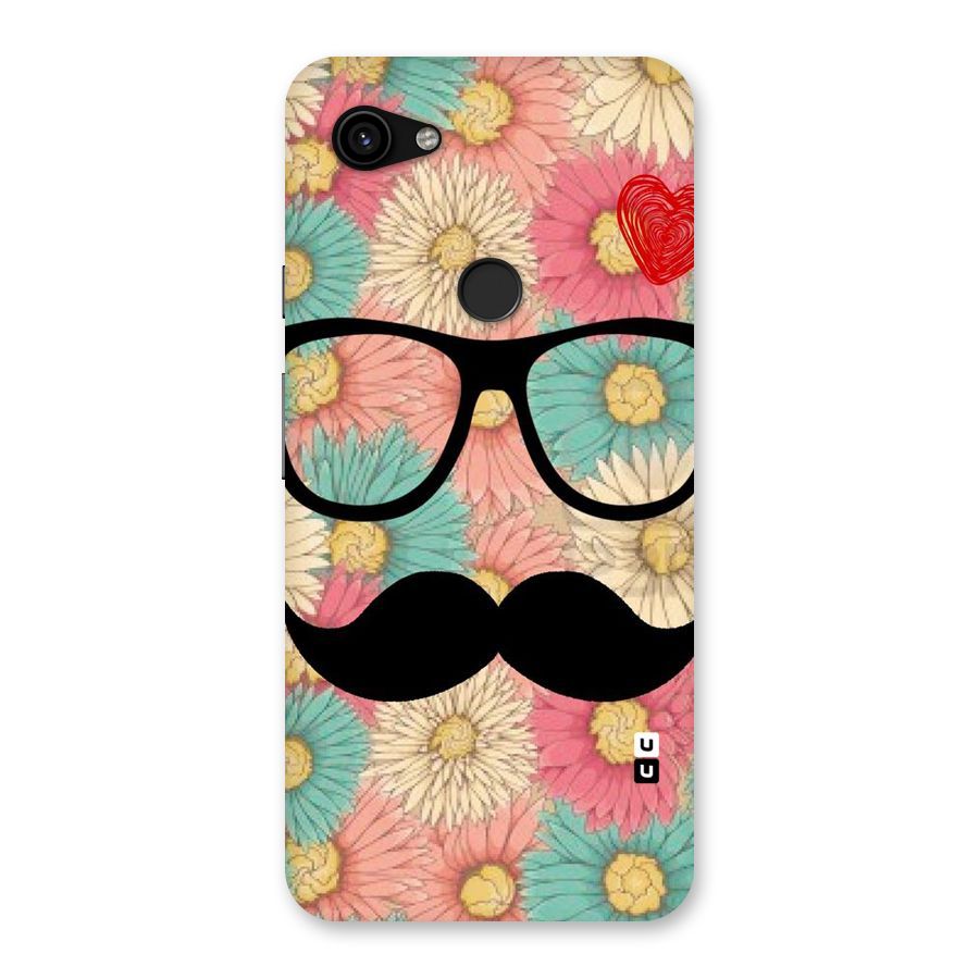 Floral Moustache Back Case for Google Pixel 3a XL