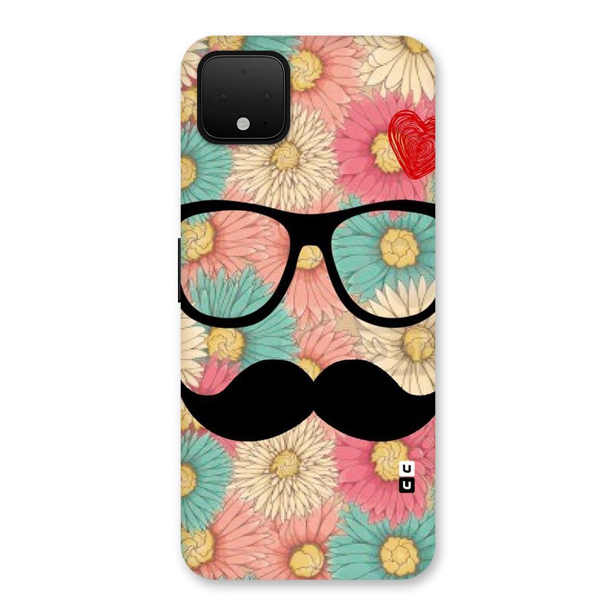 Floral Moustache Back Case for Google Pixel 4 XL