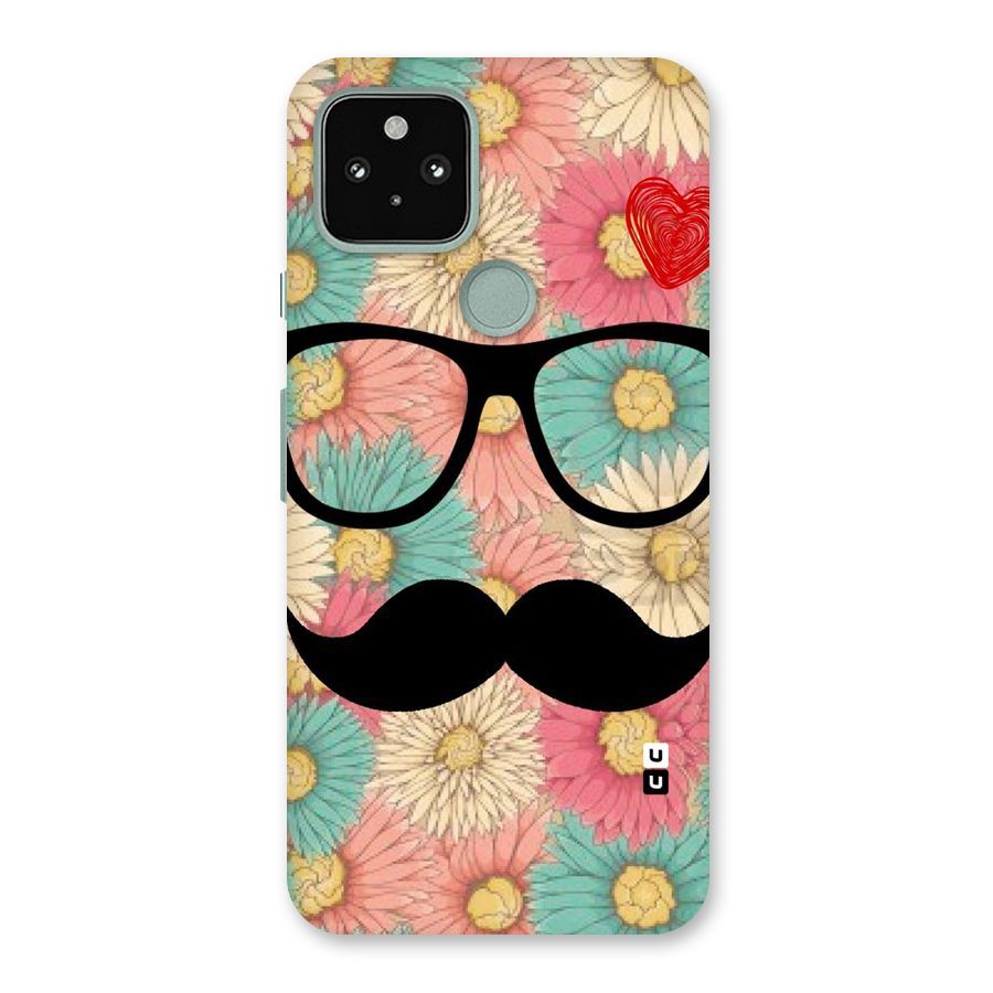 Floral Moustache Back Case for Google Pixel 5