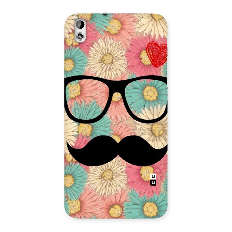 Floral Moustache Back Case for HTC Desire 816g