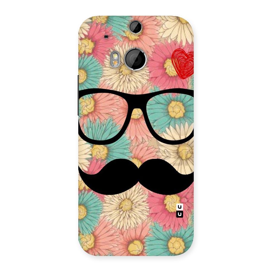 Floral Moustache Back Case for HTC One M8