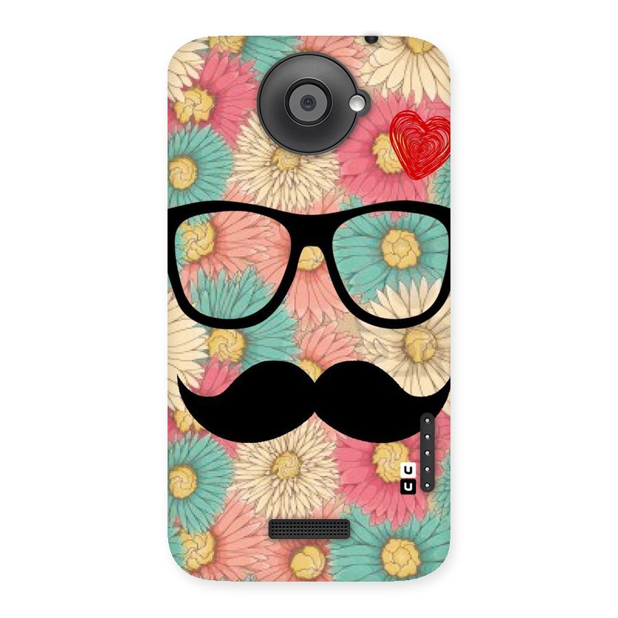 Floral Moustache Back Case for HTC One X