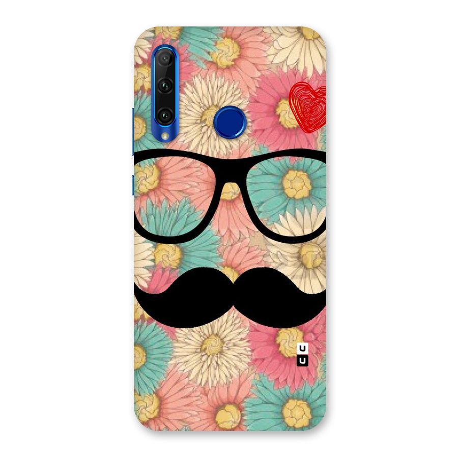 Floral Moustache Back Case for Honor 20i