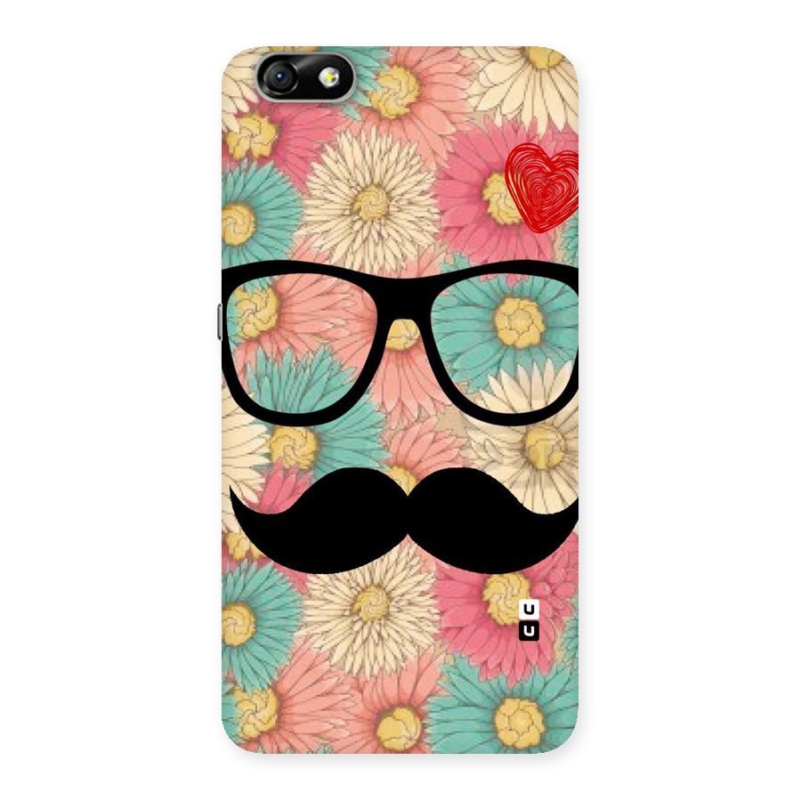 Floral Moustache Back Case for Honor 4X