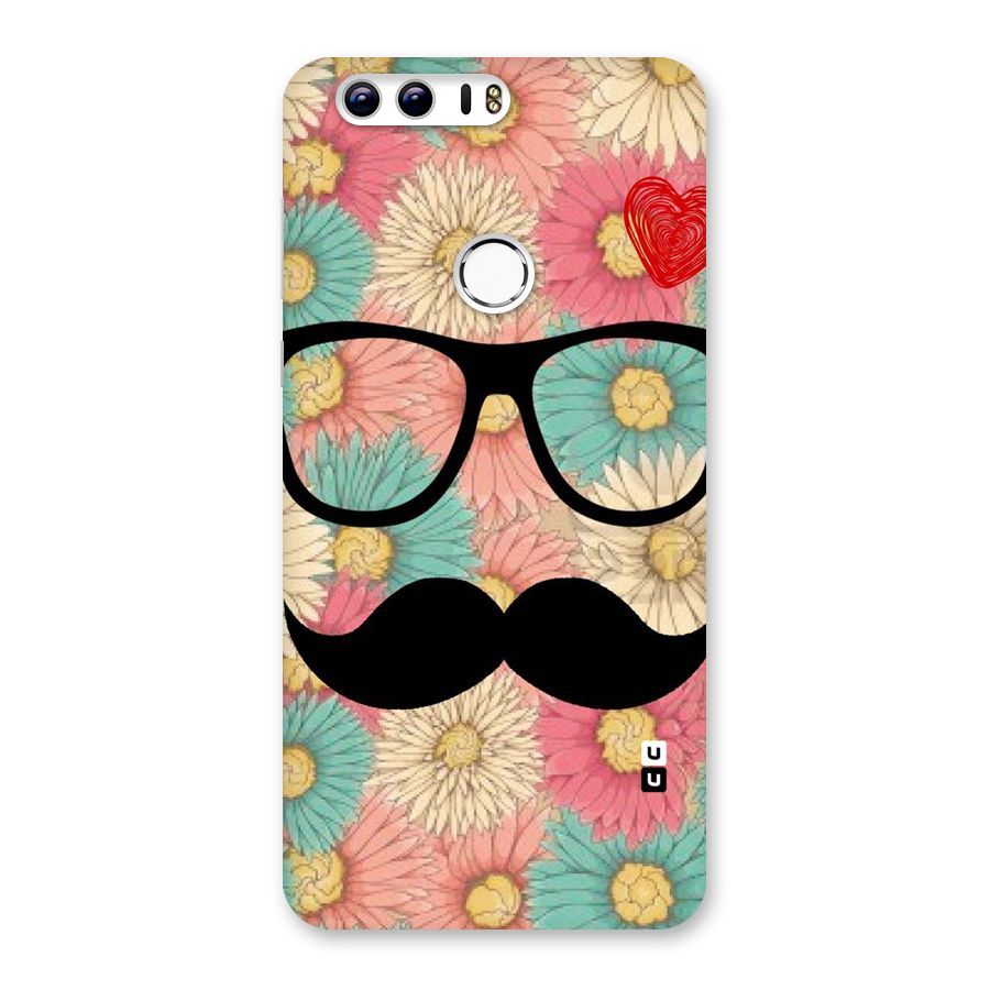 Floral Moustache Back Case for Honor 8