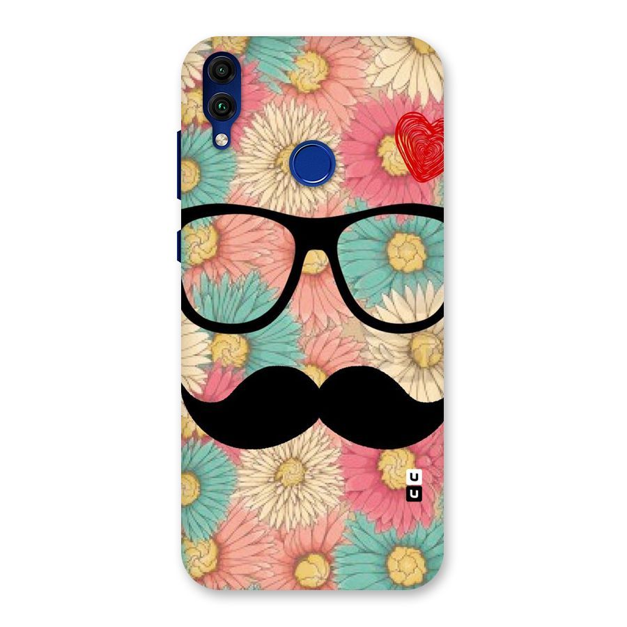Floral Moustache Back Case for Honor 8C