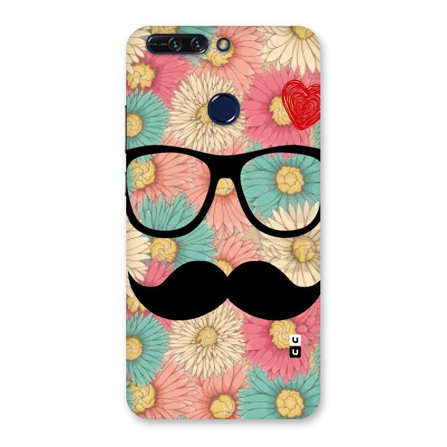 Floral Moustache Back Case for Honor 8 Pro