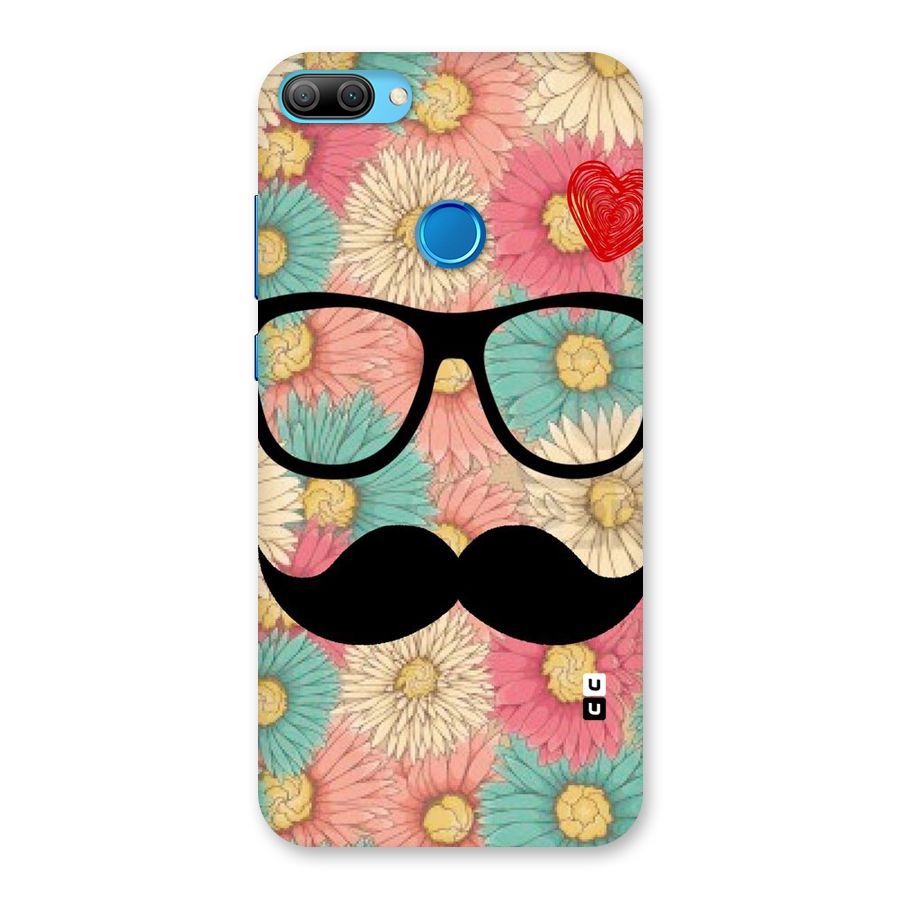 Floral Moustache Back Case for Honor 9N