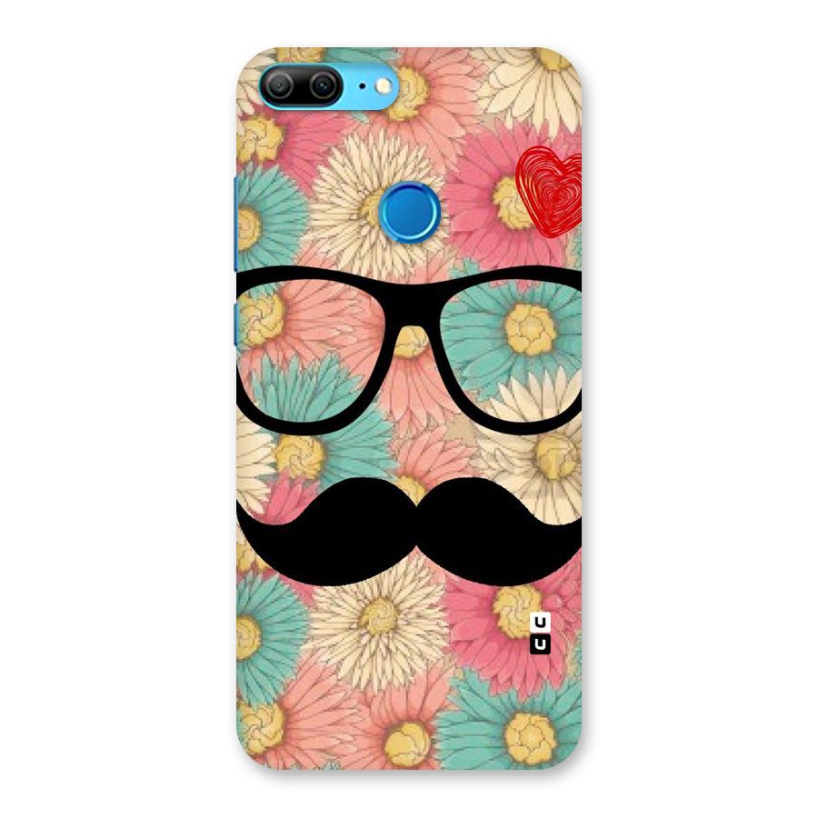 Floral Moustache Back Case for Honor 9 Lite
