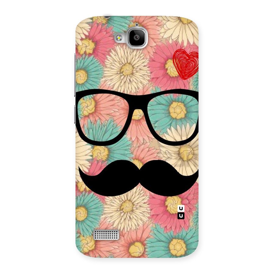 Floral Moustache Back Case for Honor Holly