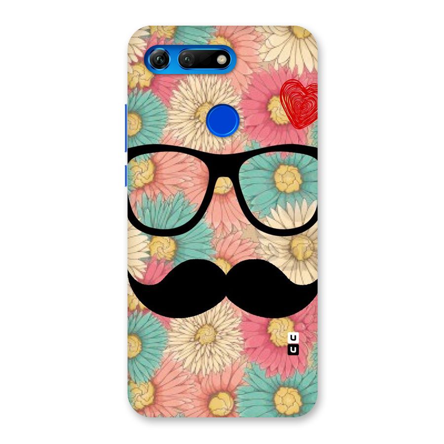 Floral Moustache Back Case for Honor View 20