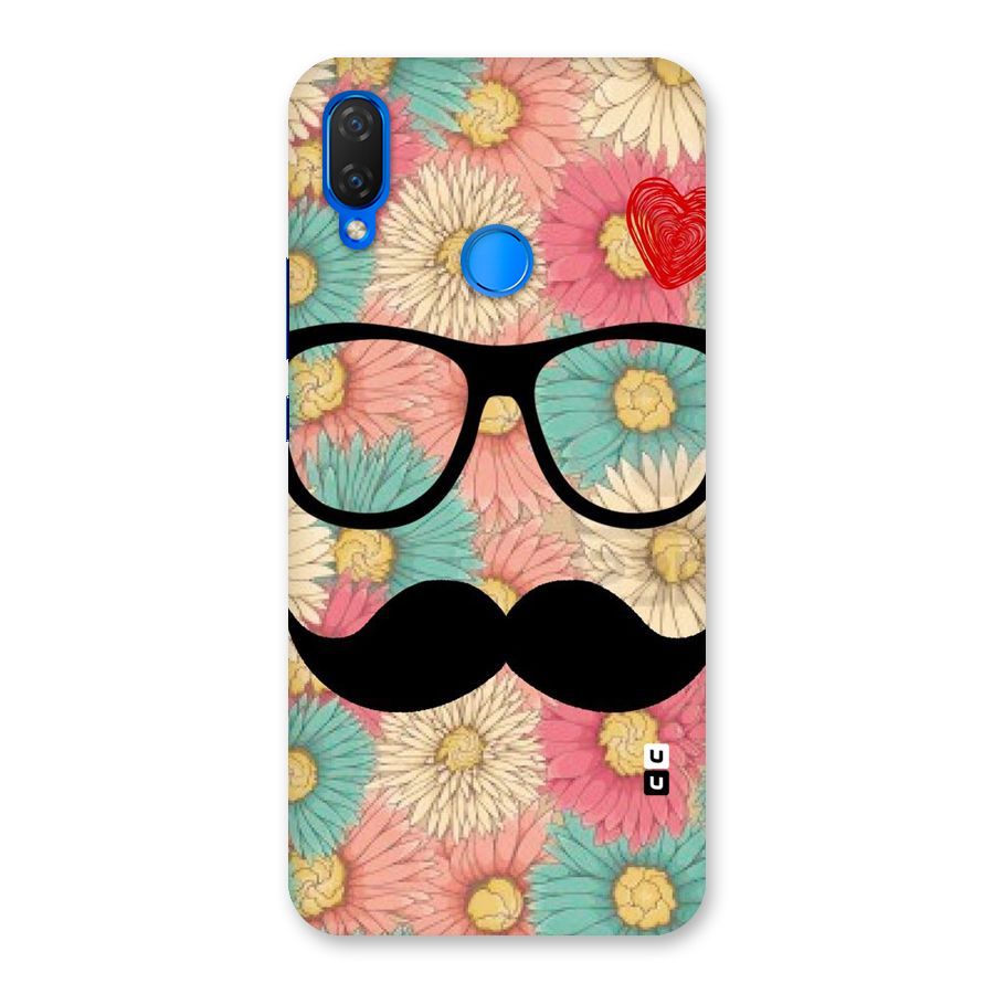 Floral Moustache Back Case for Huawei P Smart+
