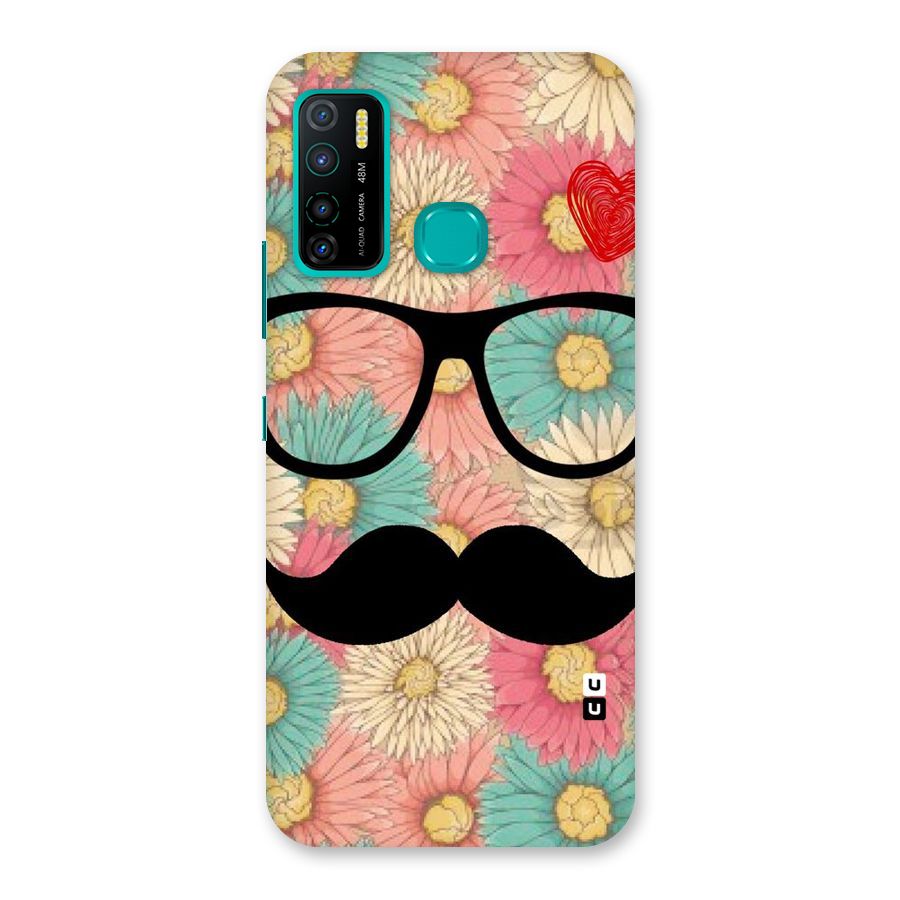 Floral Moustache Back Case for Infinix Hot 9 Pro