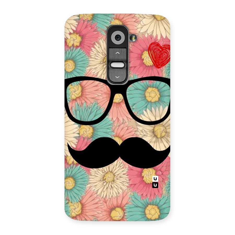 Floral Moustache Back Case for LG G2