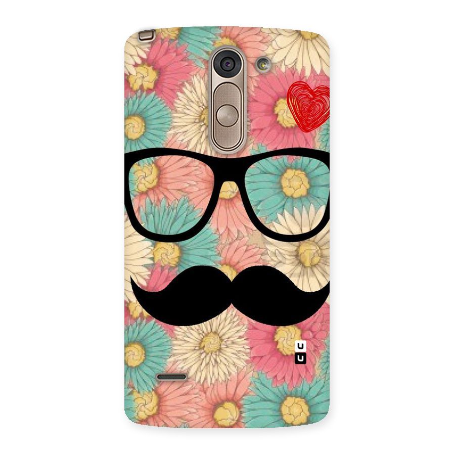 Floral Moustache Back Case for LG G3 Stylus
