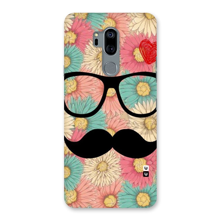 Floral Moustache Back Case for LG G7