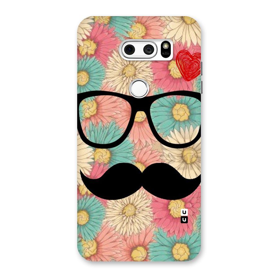 Floral Moustache Back Case for LG V30