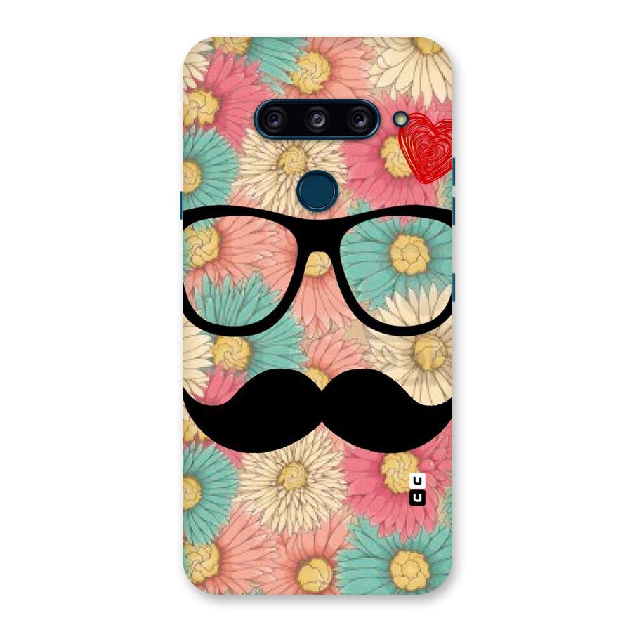 Floral Moustache Back Case for LG  V40 ThinQ