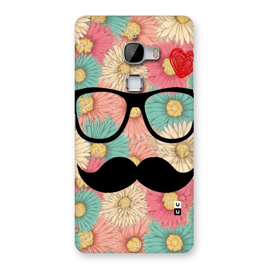 Floral Moustache Back Case for LeTv Le Max