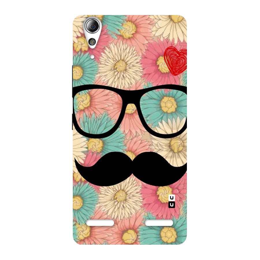 Floral Moustache Back Case for Lenovo A6000 Plus