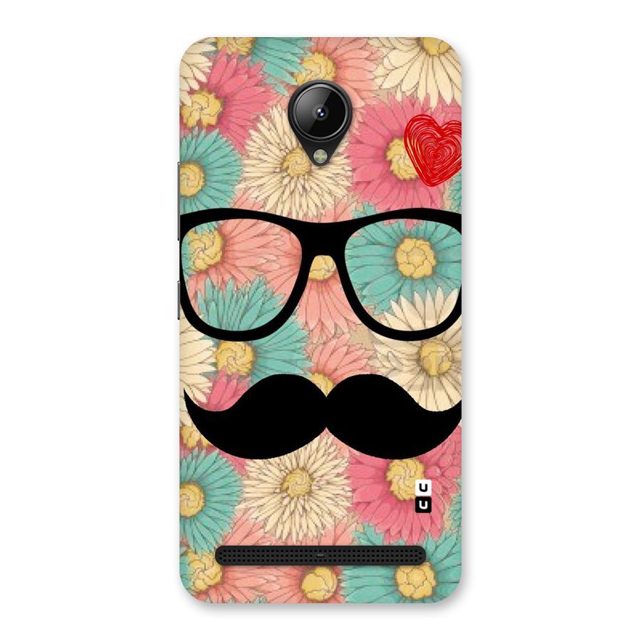 Floral Moustache Back Case for Lenovo C2
